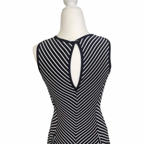 Sophia + Zeke Navy Blue Striped A-Line Dress EUC Size XL - Picture 4 of 9